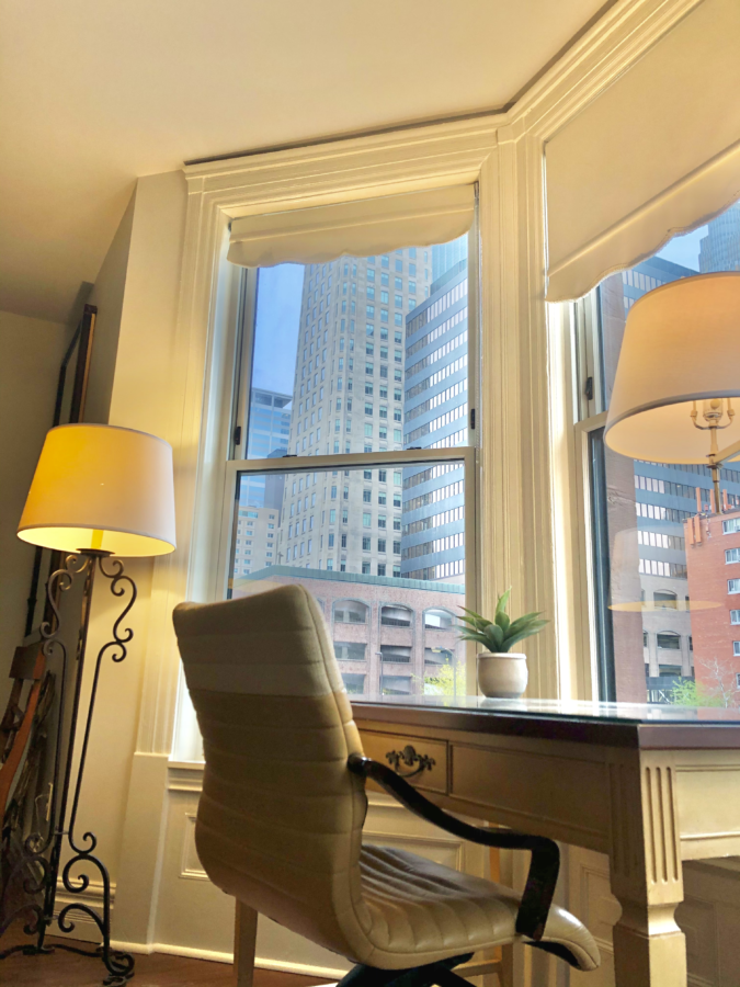 Gorgeous view down 9th St and the Foshay Tower from a room at the Oaklands on 9th