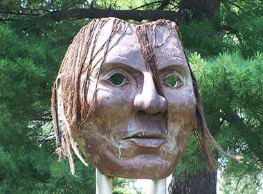 The mask of Little Crow at Minnehaha Falls