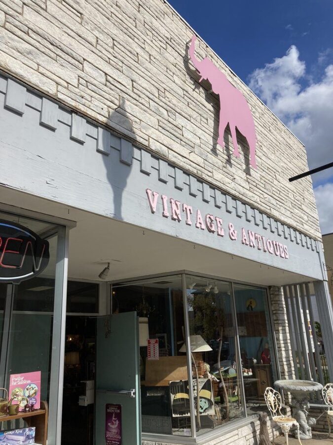 Storefront Pink Elephant vintage and antiques 